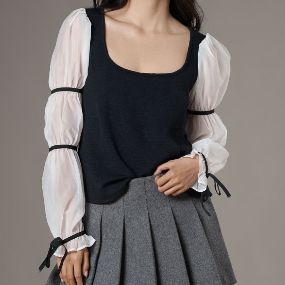 Anthropologie Maeve Balloon-Sleeve Top